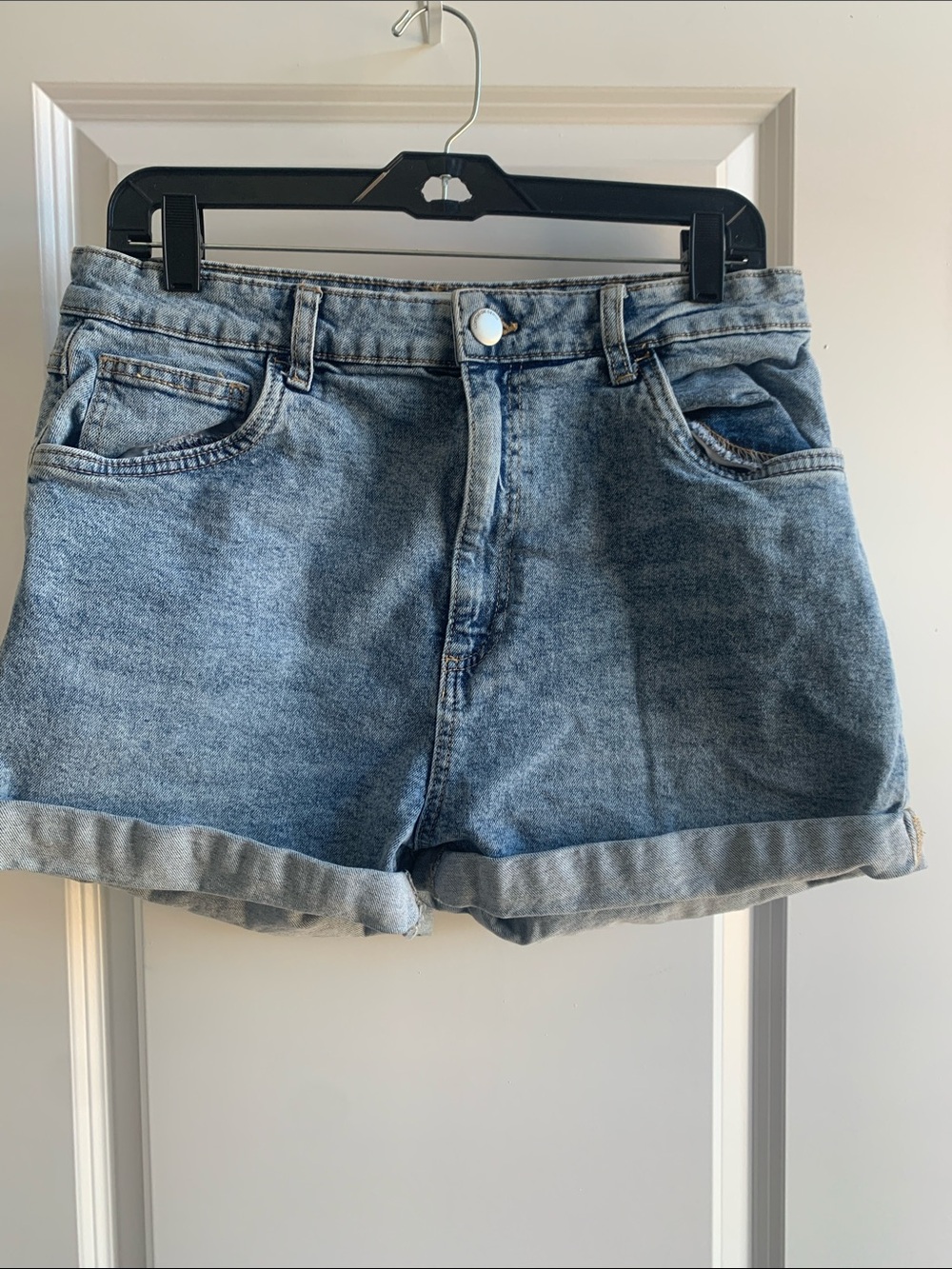 Cotton On Light Blue Rolled Hem Denim Shorts